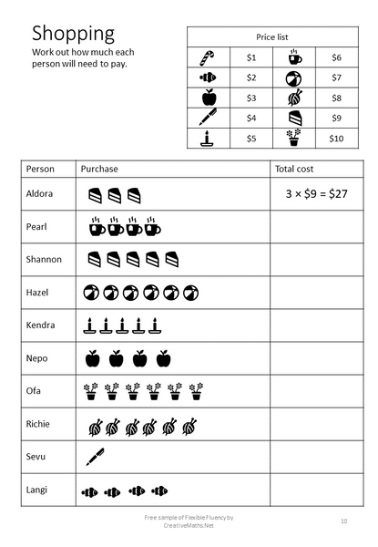 Flexible Fluency Free sample: Examples from the 2 to 10 series