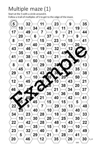Flexible Fluency M5: Activity sheets for 5 times table. One teacher licence.