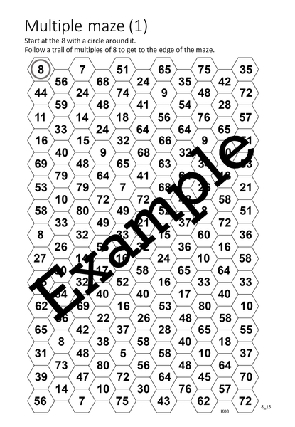 Flexible Fluency M8: Activity sheets for 8 times table. One teacher licence.