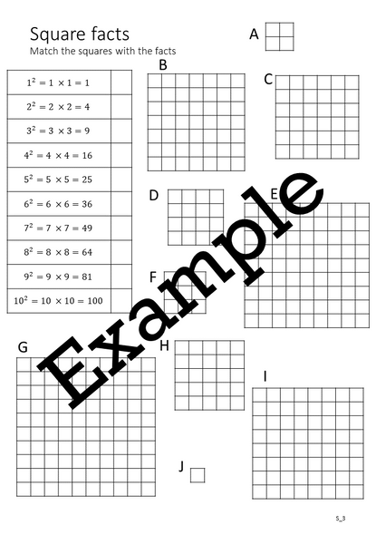 Flexible Fluency S1: Activity sheets for squares and square roots. One teacher licence.