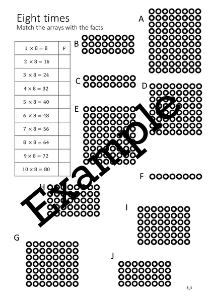 Flexible Fluency M8: Activity sheets for 8 times table. One teacher licence.