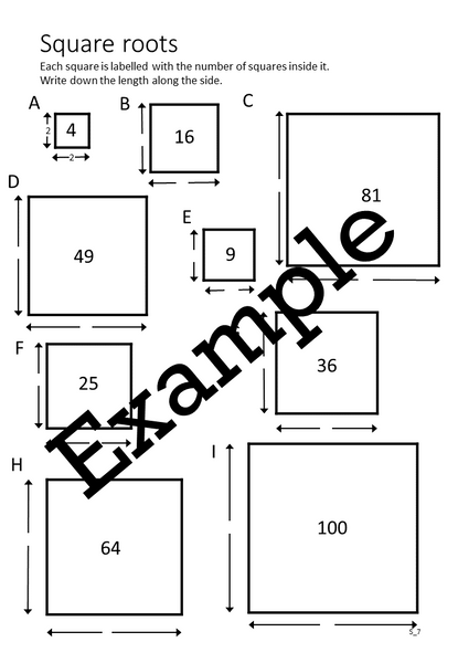 Flexible Fluency S1: Activity sheets for squares and square roots. One teacher licence.