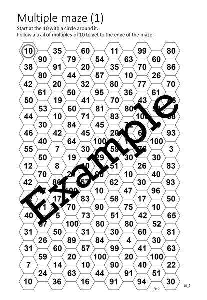 Flexible Fluency M10: Activity sheets for 10 times table. One teacher licence.