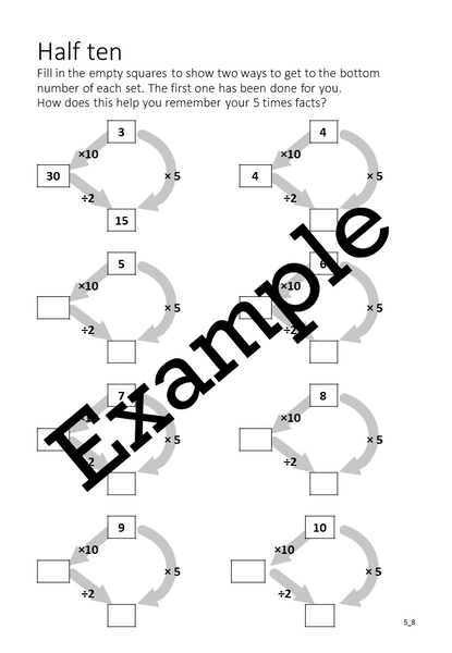 Flexible Fluency M5: Activity sheets for 5 times table. One teacher licence.